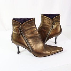 Donald J. Pliner Metallic Bronze Ankle Booties 8